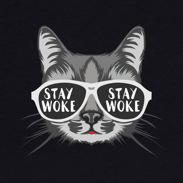 Stay Woke Cat by sqwear